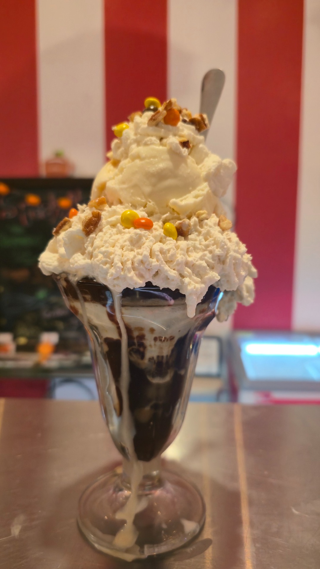 Towering loaded sundae